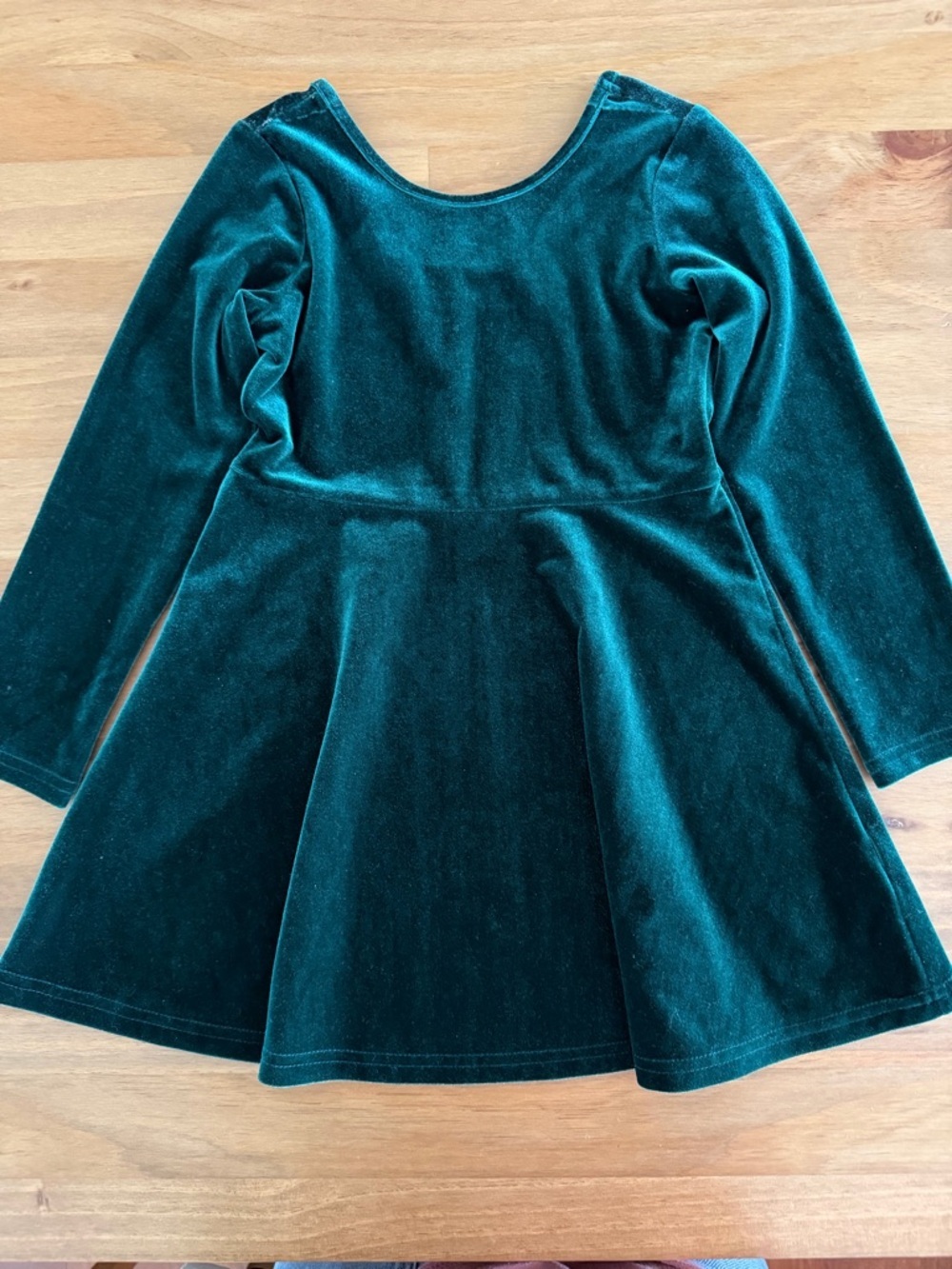 The Children's Place Emerald Green Velvet Dress Size 4